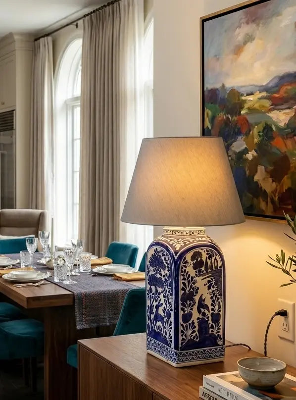 How to Style a Talavera Ceramic Lamp: Lighting with Soul Casa Maria
